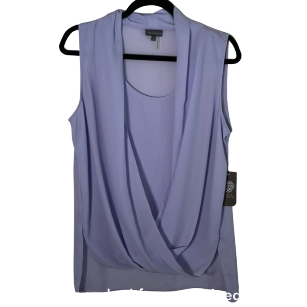 New Vince Camuto Lavender Draped Sleeveless Blouse - Picture 9 of 9
